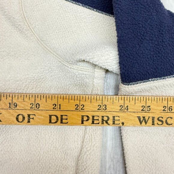 ✅ Mens L Cotopaxi Abrazo Half-Zip Fleece Pullover Chest Pocket Beige/Navy/Orange - Picture 4 of 10